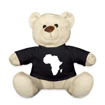Africa continent map white - Teddy Bear - black - Front