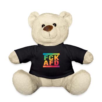 Gegen Nazis - FCK AFD - Gegen Rechts - LGBTQ - Teddy - Schwarz - Vorne