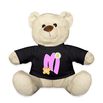 Lettre M avec papillon - Nounours - noir - Devant