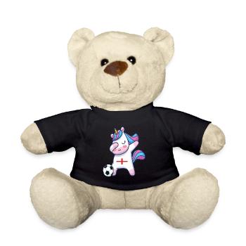 Dabbing Licorne Football Angleterre - Nounours - noir - Devant