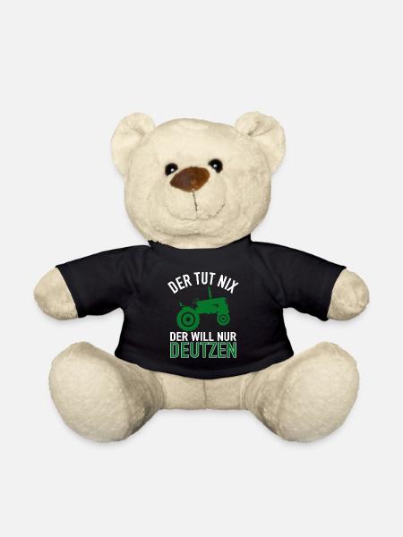 Der Tut Nix Der Will Nur Deutzen - Traktor Bauern - Teddy - Schwarz