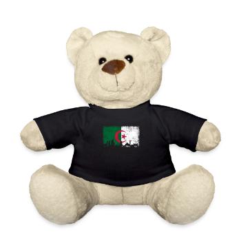 Algeria Flag Football Team Fan Gift - Teddy Bear - black - Front