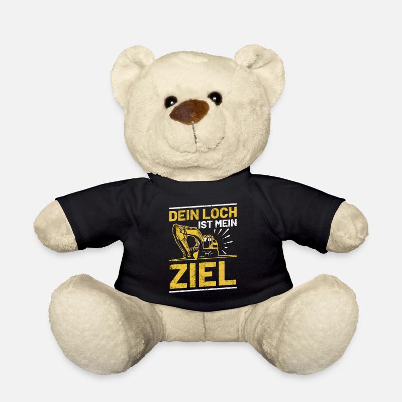 Lustiger Bagger Baggerfahrer Bauarbeiter Spruch - Teddy - Schwarz