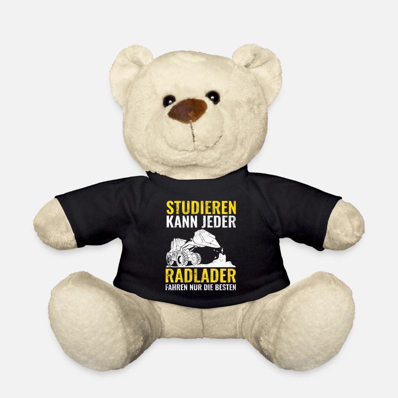 Radlader | Bauarbeiter Geschenke - Teddy - Schwarz