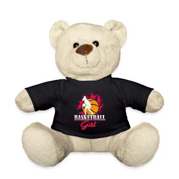 Basketballspieler Basketball Mädchen - Teddy - Schwarz - Vorne