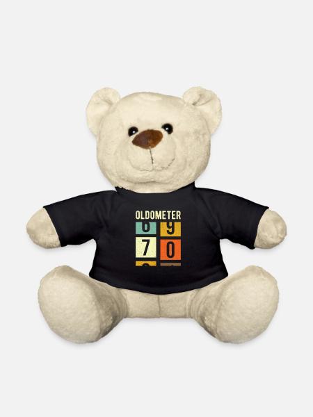 Oldometer 70th Birthday Gift - Teddy Bear - black