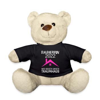 Bauherrin Hausbau Baustelle Richtfest 2022 - Teddy - Schwarz - Vorne