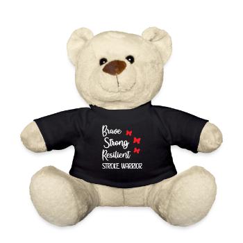Schlaganfall Kämpfer Reha Schlaganfall Überlebt - Teddy - Schwarz - Vorne