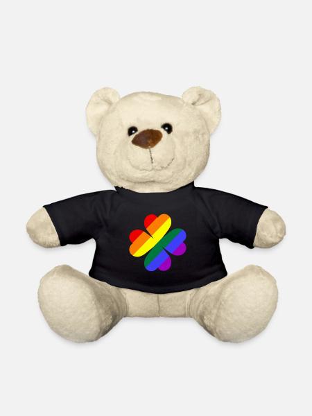 Kleeblatt Regenbogenfarben LGBTQ - Teddy - Schwarz