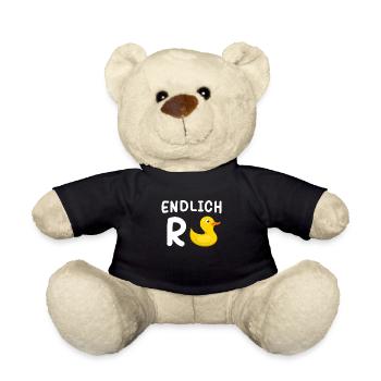 Rente Ente Ruhestand Rentner Geschenk Pension - Teddy - Schwarz - Vorne