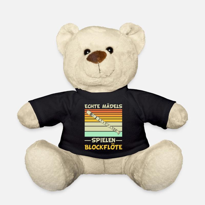 Blockflöte | Echte Mädels spielen Blockflöte - Teddy - Schwarz