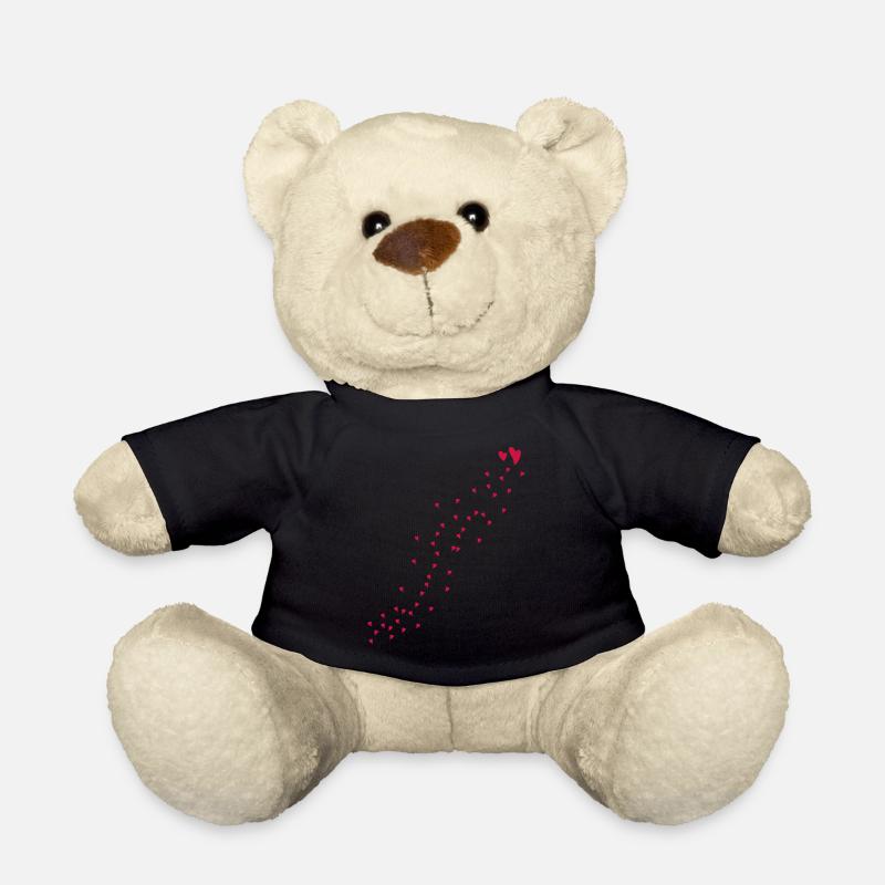 Coeurs rouges - Nounours - noir