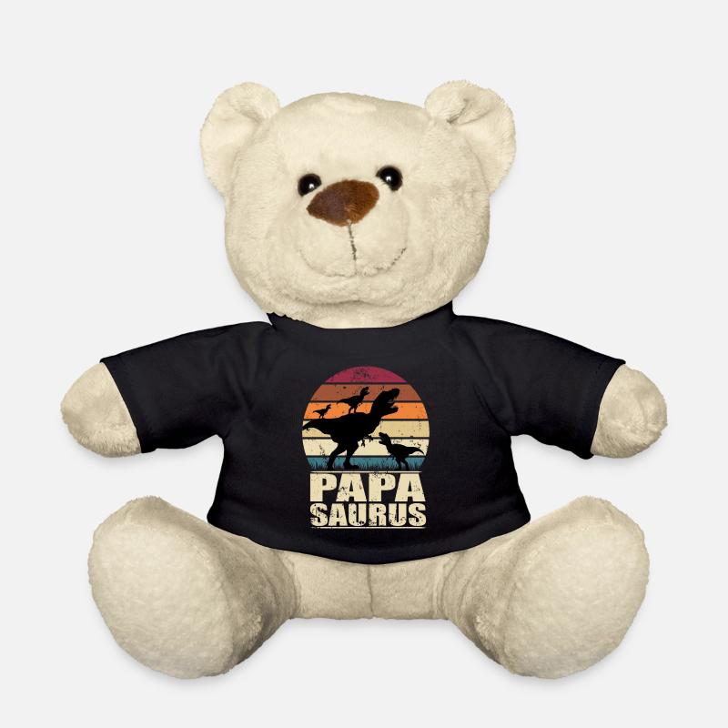 Papasaurus Dinosaurier Drillinge Vater Trex Dino - Teddy - Schwarz