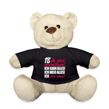 18. Geburtstag Mädchen Geschenk 18 Geburtstag Frau - Teddy - Schwarz - Vorne
