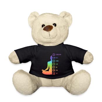 Chakra Energy Alignment Meditation Design - Teddy Bear - black - Front