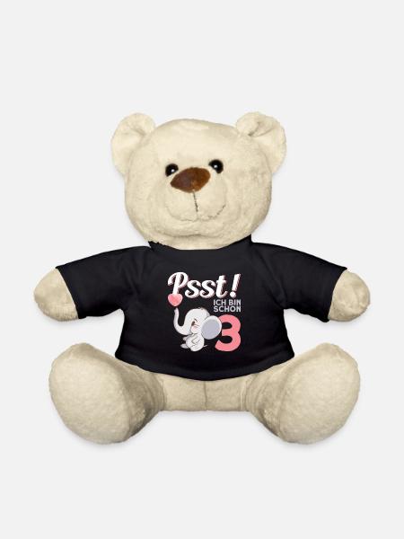Mädchen Kindergeburtstag 3. Geburtstag - Teddy - Schwarz