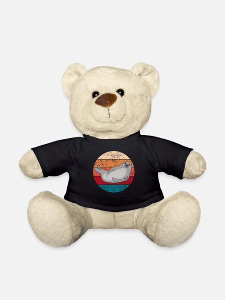 Robbe Seehund Seelöwe Tierliebhaber Vintage Retro - Teddy - Schwarz
