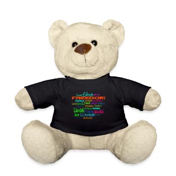 Freiheit Frieden Demokratie - politisch Staatement - Teddy - Schwarz - Vorne