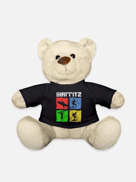 Surf pour surfeurs Vintage Biarritz Idée cadeau - Nounours - noir