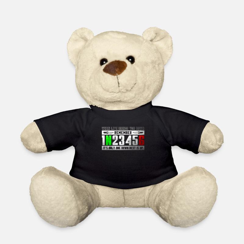 1N23456 Motorradschaltung Motorrad Biker Geschenk - Teddy - Schwarz
