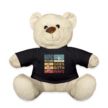 Vogelbeobachtung Birdwatching Vogel Geschenk - Teddy - Schwarz - Vorne
