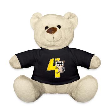4 years - Tarsier Koboldmaki - 4th birthday - Teddy Bear - black - Front