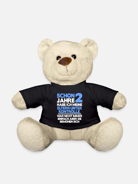 Kinder Junge 2. Geburtstag Geschenk Lustig 2 Jahre - Teddy - Schwarz