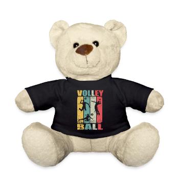 Retro Volleyball Beach Volleyball Volleyball Player - Teddy Bear - black - Front