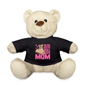 Olde English Bulldog Mom Dog Owner Gift - Teddy Bear - black - Front