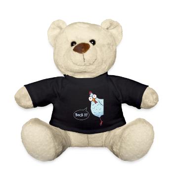 Huhn das um die Ecke schaut – Bock - Teddy - Schwarz - Vorne