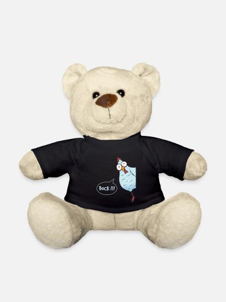 Huhn das um die Ecke schaut – Bock - Teddy - Schwarz
