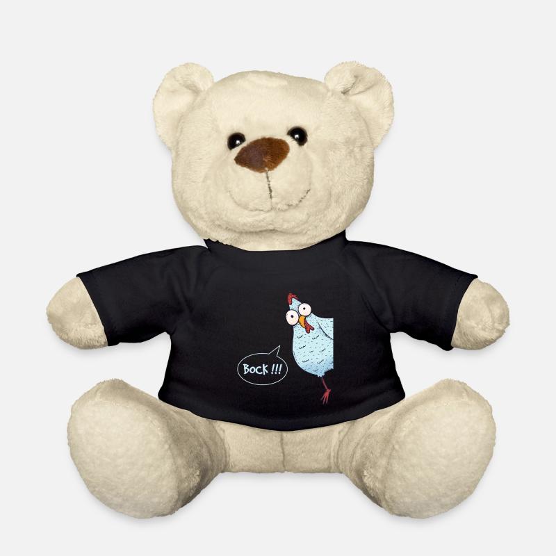 Huhn das um die Ecke schaut – Bock - Teddy - Schwarz