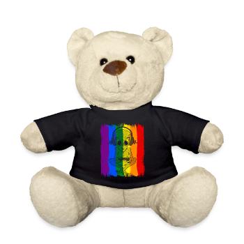 Gayming Gaylien Rainbow CSD Gaming Alien LGBT - Teddy - Schwarz - Vorne