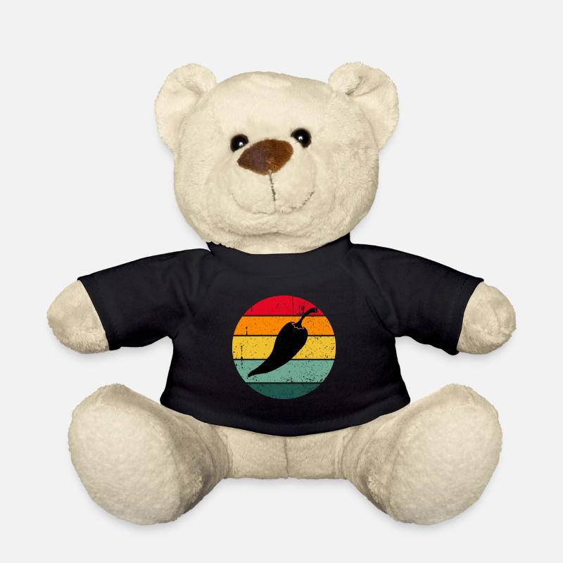 Vintage Retro Chilli Scharf Geschenk Chili - Teddy - Schwarz