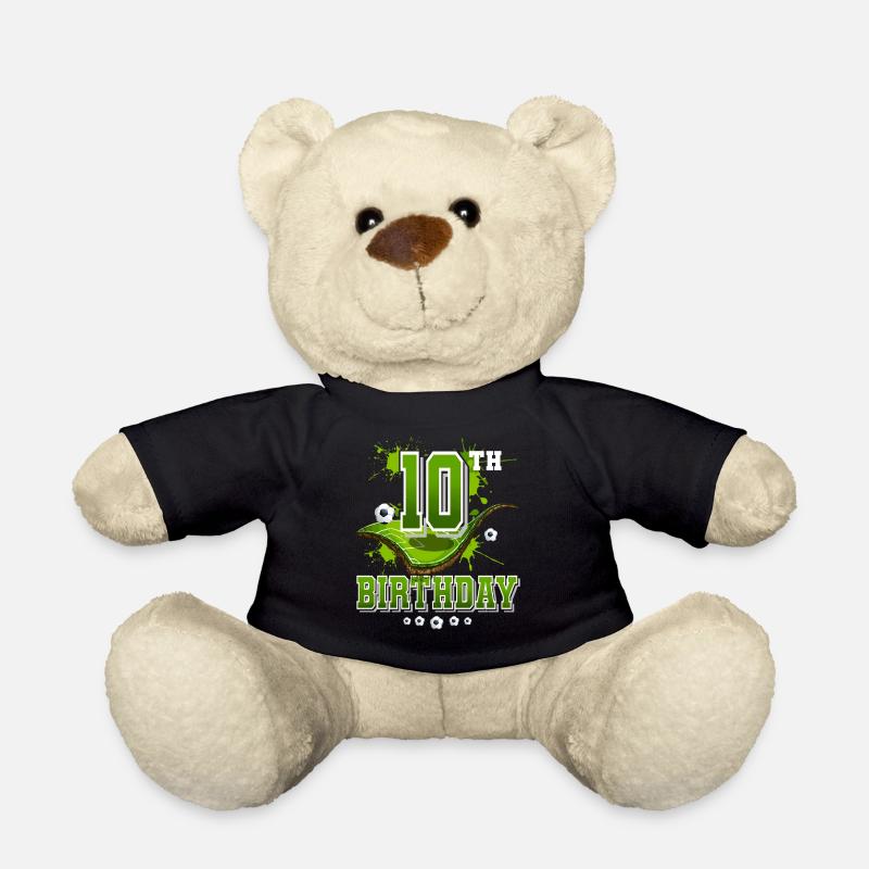 10. Geburtstag Fußball - Teddy - Schwarz