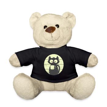 Coffee Cat - Teddy Bear - black - Front