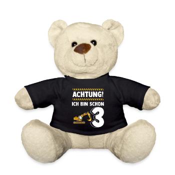 Bagger 3. Geburtstag - Teddy - Schwarz - Vorne