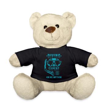Diver Diving Gift - Teddy Bear - black - Front