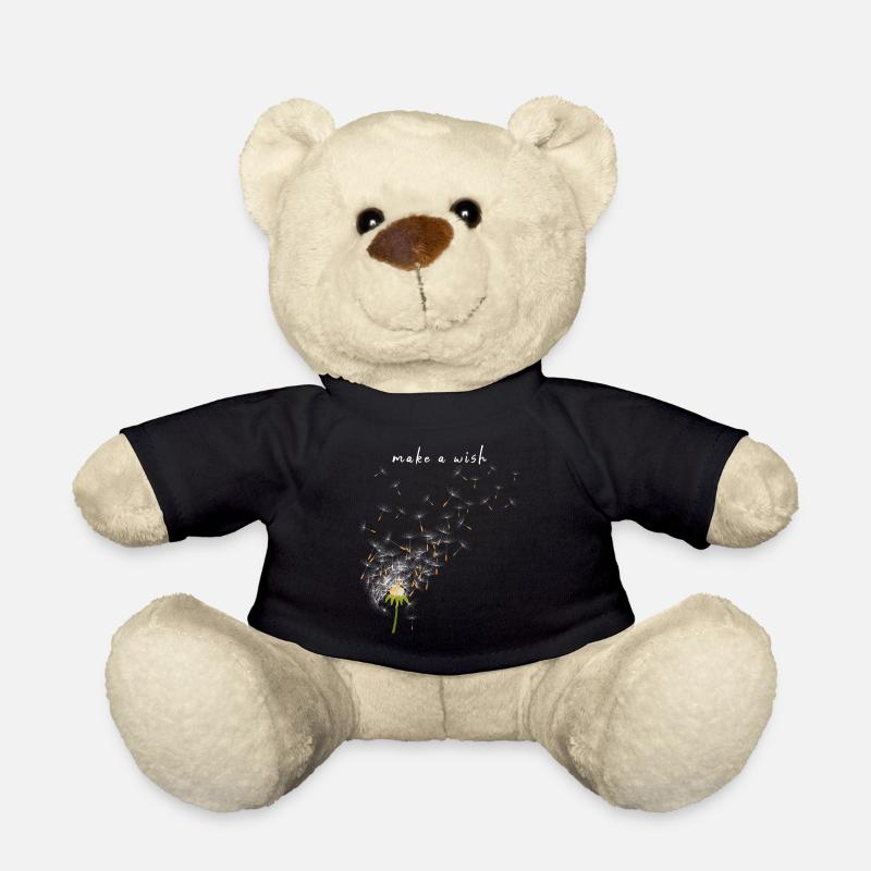 Pusteblume Blumenmotiv Glücksbringer - Teddy - Schwarz
