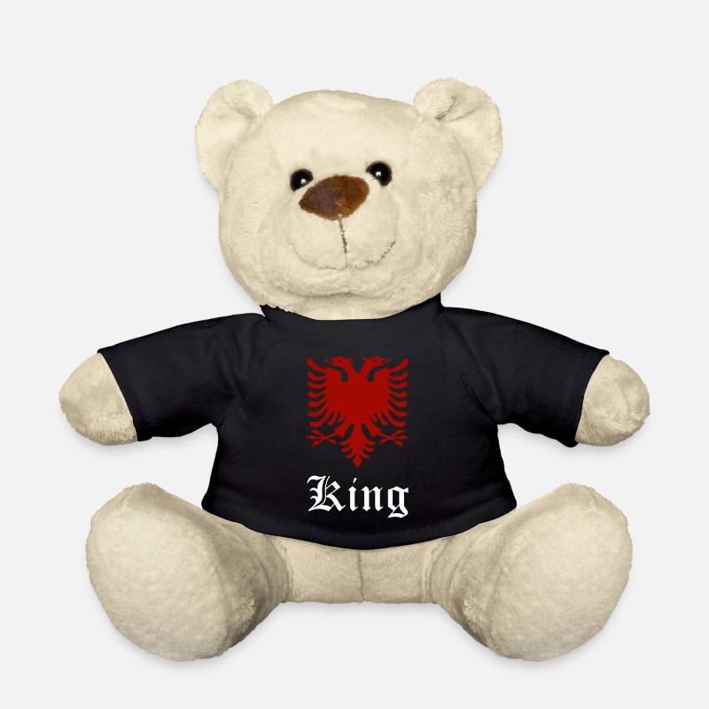 Albania Man Eagle Logo Gift - Teddy Bear - black