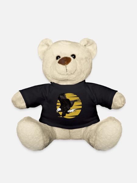 Adler Aufdruck Vogel Motiv Aufdruck Vogelmotiv - Teddy - Schwarz