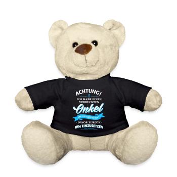 Achtung! verrückter Onkel Verwandte Familie Kinder - Teddy - Schwarz - Vorne