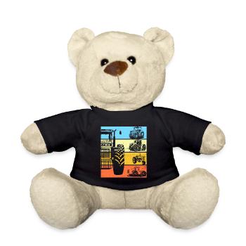 Traktor Retro Traktor Vintage Traktor Geschenk - Teddy - Schwarz - Vorne