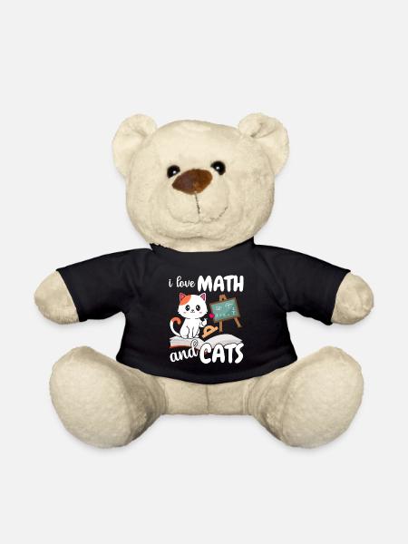 I love math and cats math - Teddy Bear - black