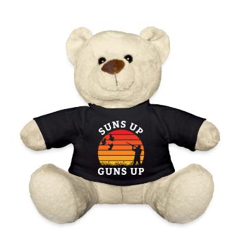 Jagd Jäger Wild Wald Jagen Taube Natur Geschenk - Teddy - Schwarz - Vorne