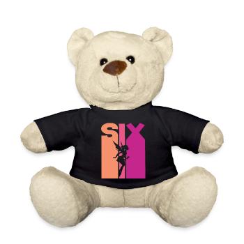 6e anniversaire fille fée - Nounours - noir - Devant