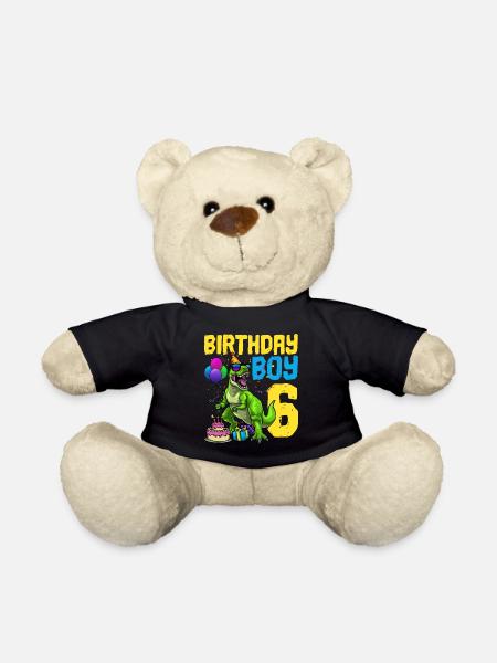 6. Geburtstag Dinosaurier Kindergeburtstag - Teddy - Schwarz