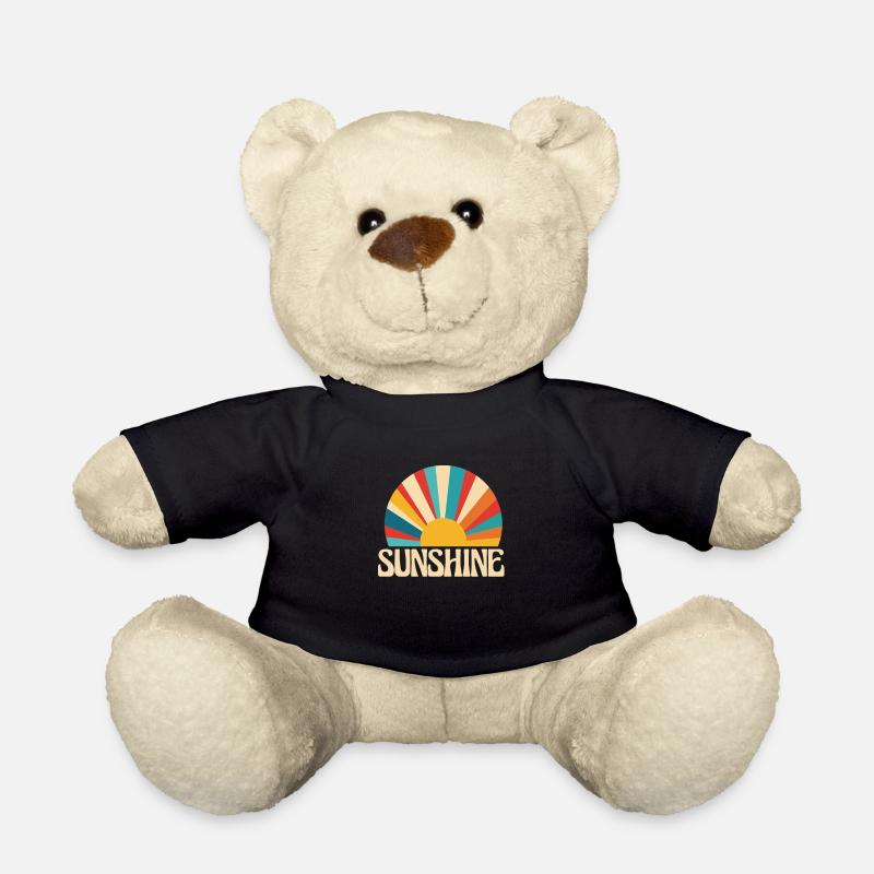 Hippie Peace 60er 70er Flower Power Geschenk - Teddy - Schwarz