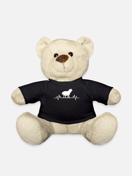 Schaf Heartbeat Schafe Lamm Fun Landwirt Geschenk - Teddy - Schwarz