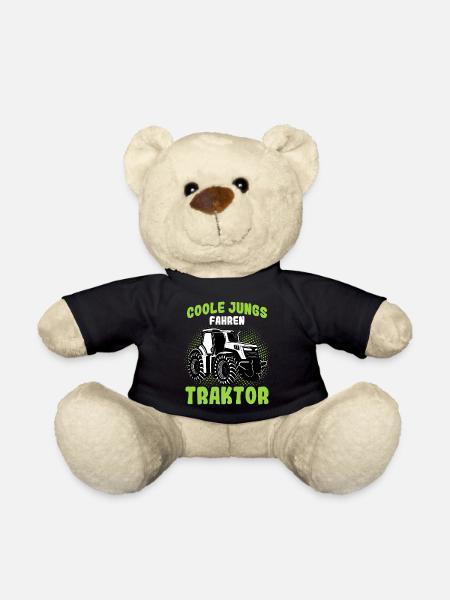 Coole Jungs Fahren Traktor Trecker Bauer Landwirt - Teddy - Schwarz